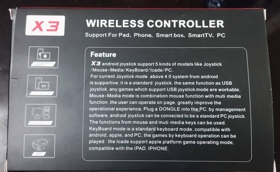 X3 Wireless GamePad Controller Bluetooth Gamepad for Android, PC, ETC 3