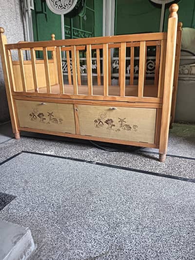 WOODEN BABY COT