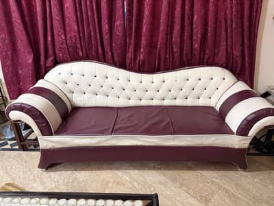 Classic leatherette 3+1+1 button-tufted sofa set with rolled arms