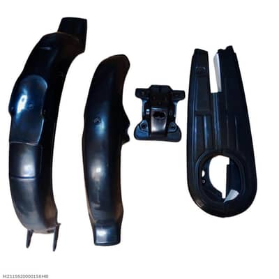 premium 4 PCs mudguard set for bikes black color