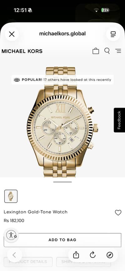 Michael Kors lexington gold-tone chronograph