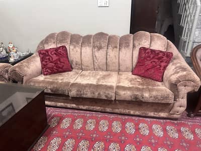 5 seater sofa for sale. Original sheesham wood frame.
