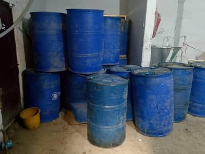 Used Blue Plastic Drums / Barrels for Sale –  200liter capacity