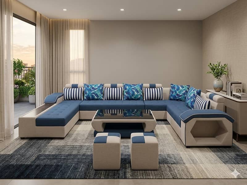 U shape sofa set 3