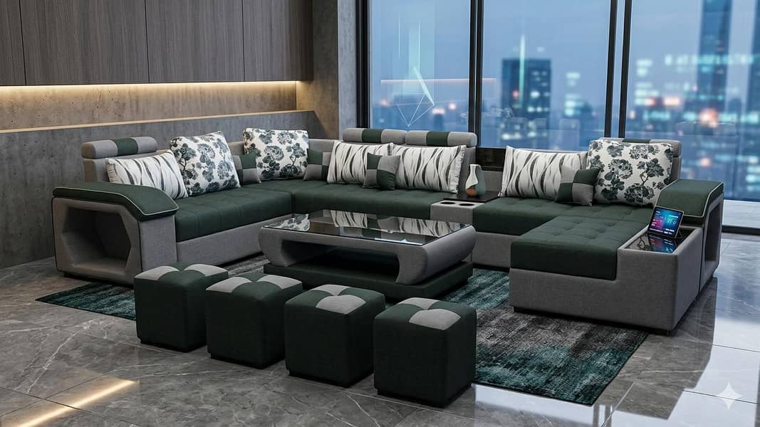 U shape sofa set 8