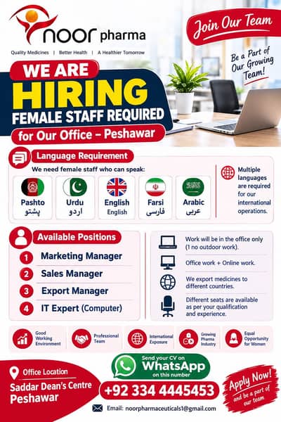 Female Staff, Jobs in Peshawar