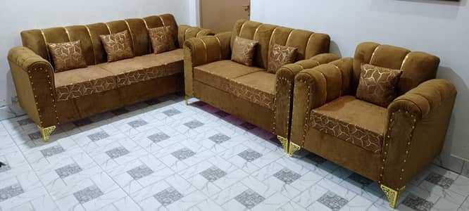 New Texture Design 6 Seater Stylish Sofa Set