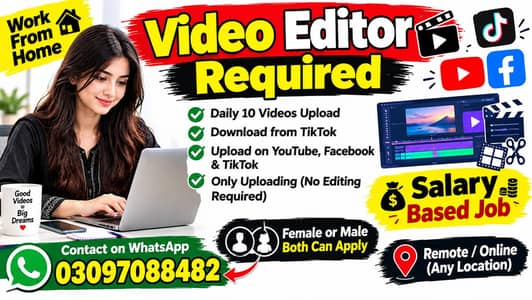 we need female or male editor jo vedio edit kr skta hu