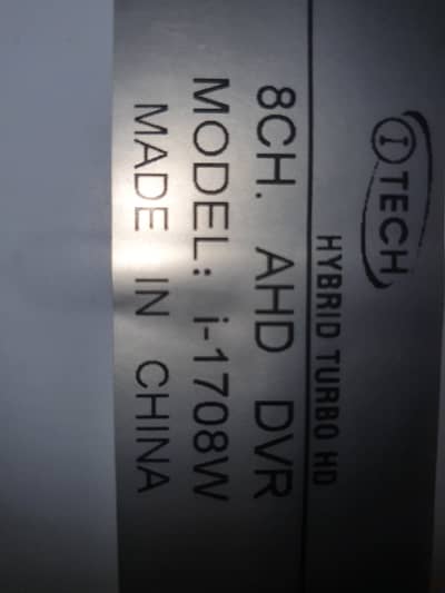 iTech 8-Channel Hybrid Turbo HD AHD DVR (Model: i-1708W).