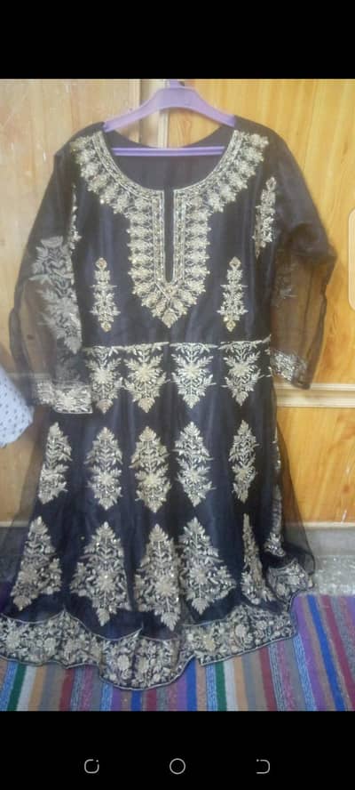 Black Embroidered Fancy Frock – Barely Worn