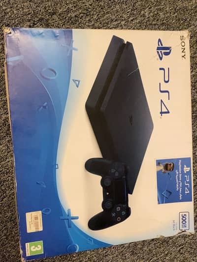PS4 Slim 500GB + 2 Controllers + 3 Games – Good Condition