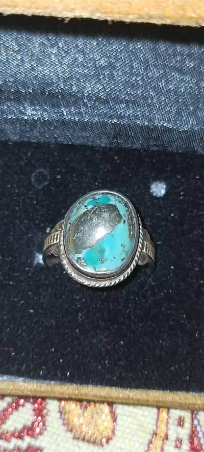 Special Shajri turquoise Faroza silver Ring