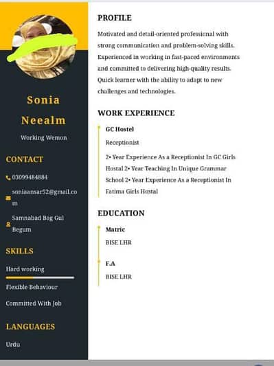 job need hostel warden receptionist manager