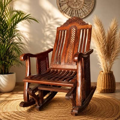 Elegant Wooden Rocking Chair – Premium Quality