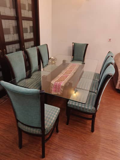 GABA Furniture's Sea Turquoise Dining Table Set
