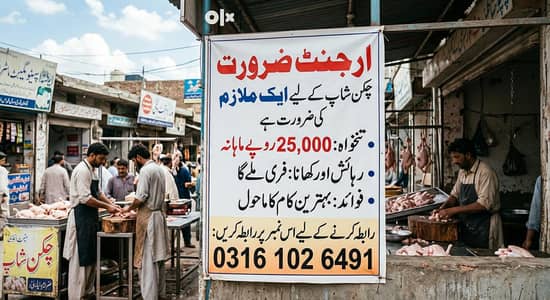 Need person for chiken shop