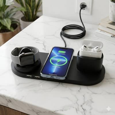 3-in-1 Wireless Charging Station (Desktop Charging Dock)