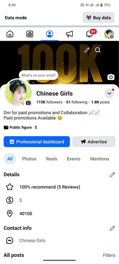 Facebook page for sale Facebook page for sale