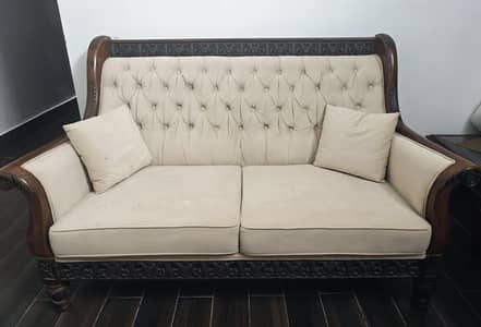 4 seater sofa set with 2 tables pure wood set