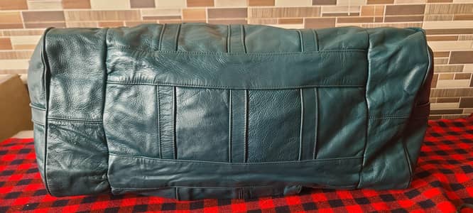 Original Premium Pure Leather Duffle Travel Bag (Teal Green)