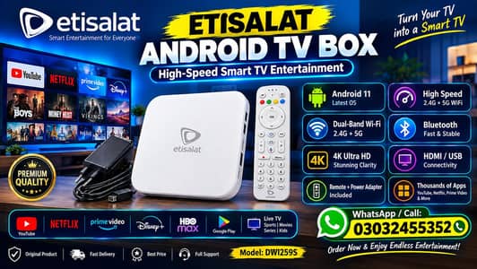 Etisalat android box 4k voice remote k Sath