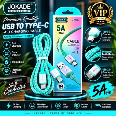 5A Fast Charging USB-C to USB-C Braided Cable – Premium Green, 1 Meter