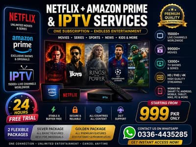 Netflix | IPTV I Amazon Prime Subsciptions Available