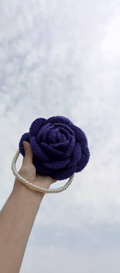 Beautiful handmade crochet rose bag | Elegant and Aesthetic