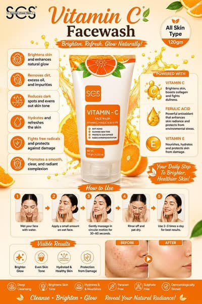 SCS Vitamin C Face Wash | Brightening & Glowing Skin