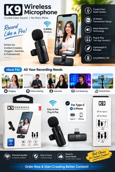  K9 Wireless Microphone – Crystal Clear Sound