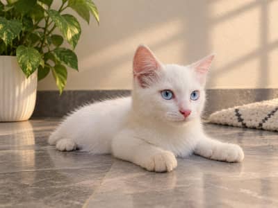 Adorable Snow White Kitten.