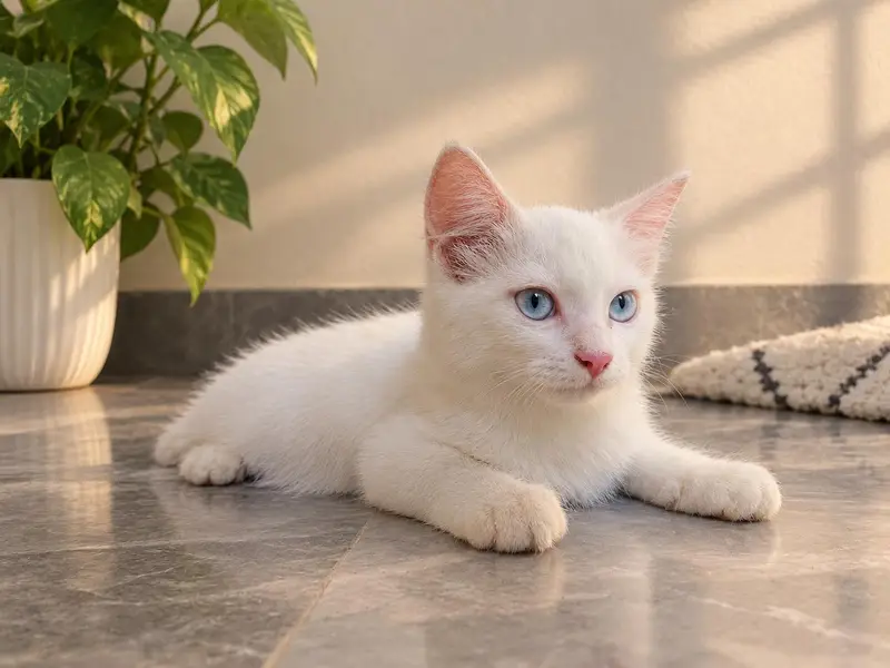 Adorable Snow White Kitten.