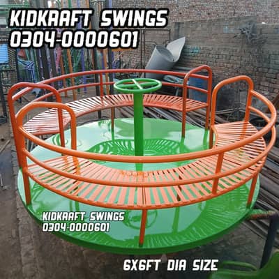 Swings, Slide, Seesaw, Merry-Go-Round,  Monkey Bar, Climber, gazebo
