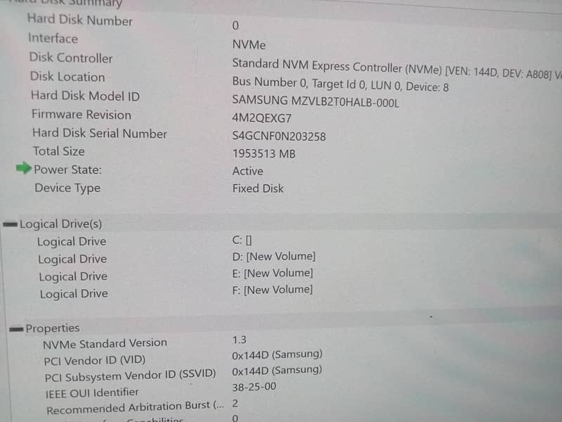 2Tb Samsung nvme 2
