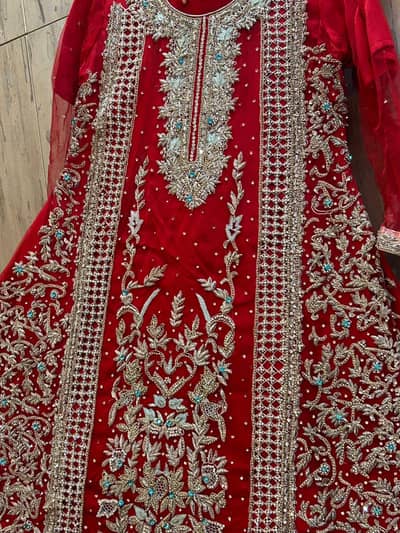 beautiful red colour short net frok