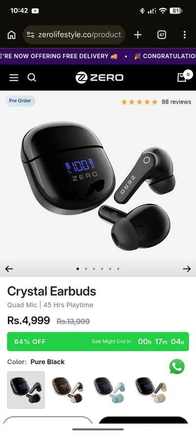 Earbuds Crystal zbuds