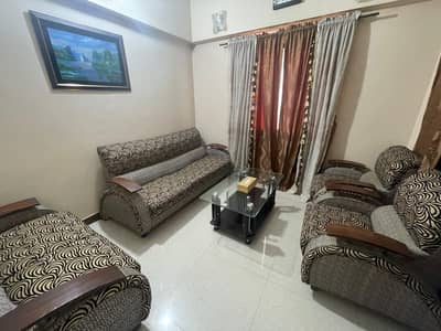 7-Seater Sofa Set with Center Table – Good Condition