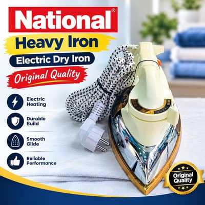 Original National Heavy Electric Dry Iron | 10-Year Warranty |