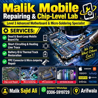 Level 3 Mobile Motherboard Repair / Dead & Short Board Fix Services