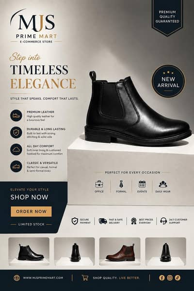 Premium Brown/Black Leather Chelsea Boots