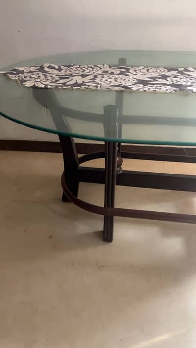 Beautiful Glass Dining Table Set with Wooden Chairs