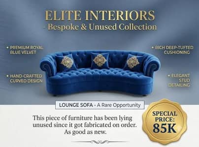Lounge Sofa | Royal Blue Velvet Sofa for Sale
