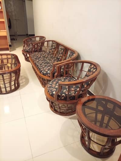 Sofa set with one big table and two small tables