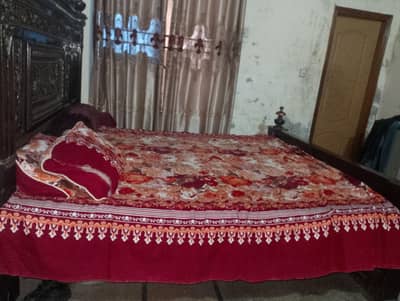 double bed with dressing table in good condition
