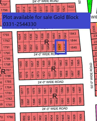 PLOT SALE IN NORTH TOWN RESIDENCY PHASE 1 GOLD BLOCK