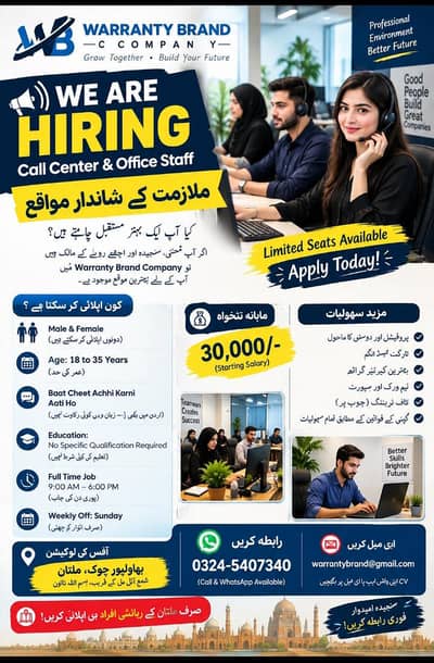 Male & Female Both Can Apply