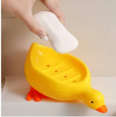 Duck-Shaped Ceramic Soap Dish with Drainage Holes