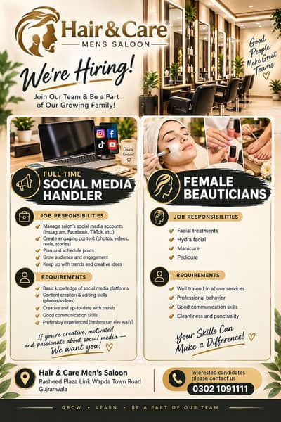 Social media handler & female beauticians