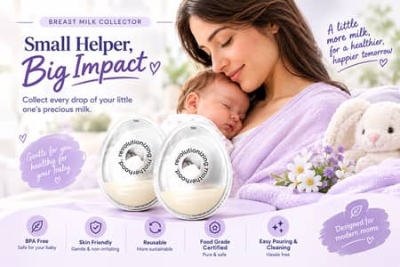 MomCare Breast Milk Collector – Soft Silicone, Comfortable & Reusable