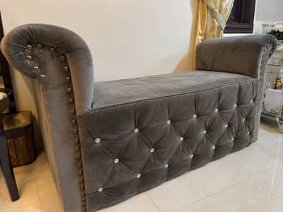 Sofa for Sale | Grey Chesterfield | Velvet Settee | Urgent Sale